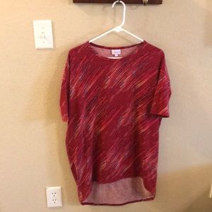 Deep red print lularoe Irma
